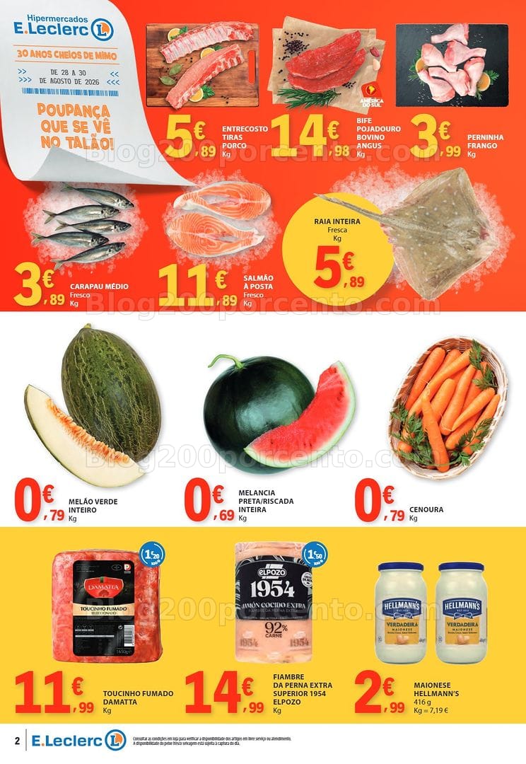Antevisão Folheto E-LECLERC Promoções Fim de Semana - 28 a 30 agosto